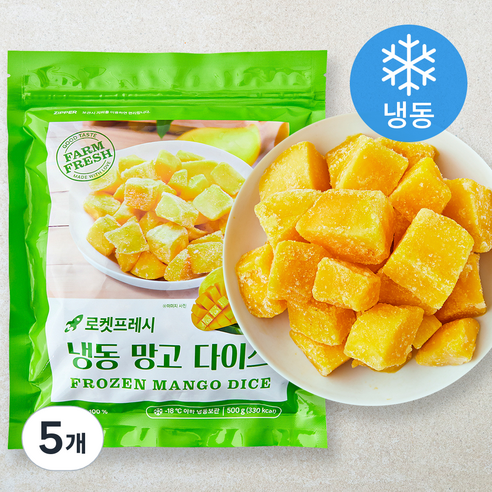 냉동 망고 다이스, 500g, 5개