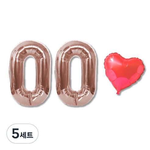 올댓파티 00 기념일 벌룬 세트, 혼합색상, 5세트