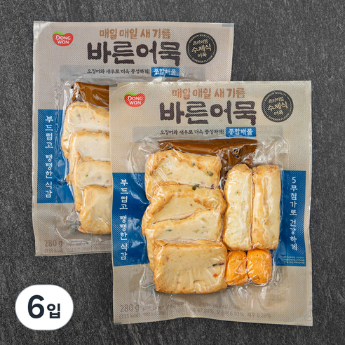 동원 바른어묵 종합해물, 280g, 6입