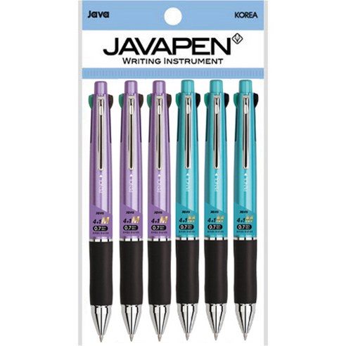 자바펜 제트4+1M 멀티펜 0.7mm 2종 x 3p, 메탈퍼플, 메탈민트, 1세트