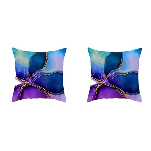 블루 잉크 똑똑 추상적인 패턴 트렌디 쿠션커버 2p, 14