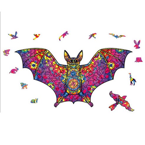 성인용 나무 동물 직소 퍼즐 소형, 박쥐, 40피스