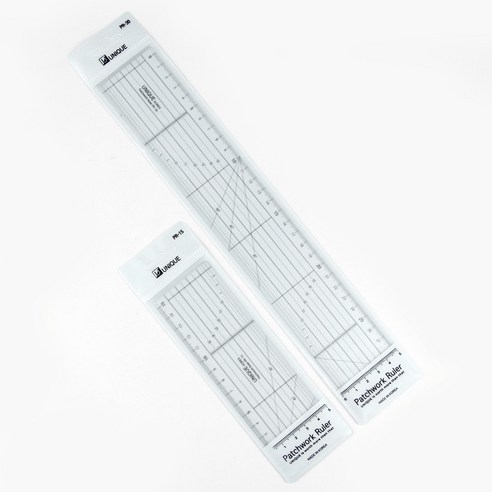 유니크 패치워크 시접자 15cm + 30cm 세트, 혼합색상, 1개
