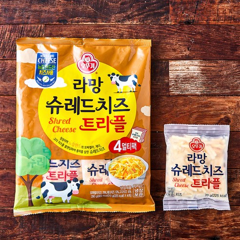 오뚜기 라망 슈레드 치즈 트리플 4개입, 280g, 1개 모짜렐라슈레드