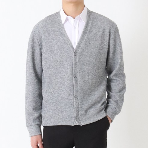지지블랙 남성용 로윈 데일리 브이넥 니트 가디건