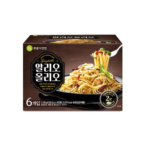 이가자연면 알리오올리오 파스타 6p, 1.155kg, 1개