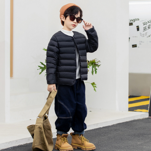 오렌지다몸 아동용 일자라인경량패딩
