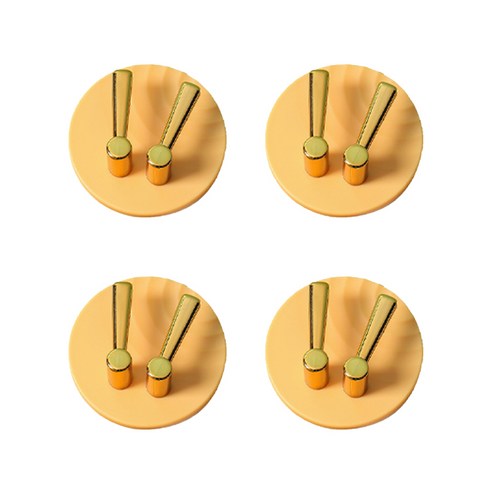 접착식 느낌표 다용도걸이 4개, 옐로
