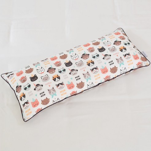 아띠블랑 유아용 순면 와이드 사계절 진드기방지 높이조절 베개, 캣프렌즈 유아동침구