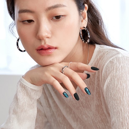 네일하다 붙이는 반영구 젤네일팁 롱오발쉐입 24p + 전용 양면테이프 + 알콜스왑 세트, 블루펄파우더, 1세트