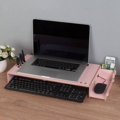 사무실 노트북 테이블 데스크 정리함, 핑크