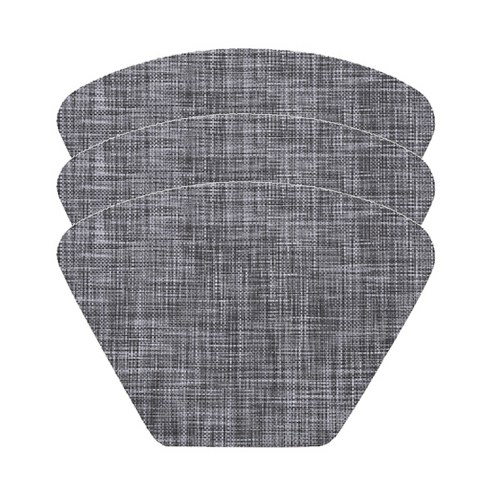 마켓감성 단색 팬 모양 테이블 매트 3p, 그레이, 45 x 30 cm