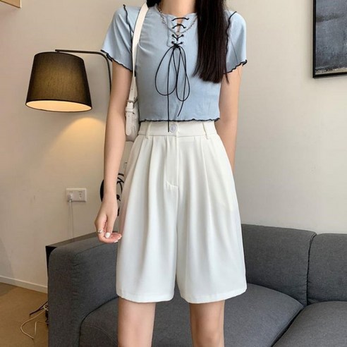 몬드스팟 여성용 5부 제인 버튼 반바지 MO450