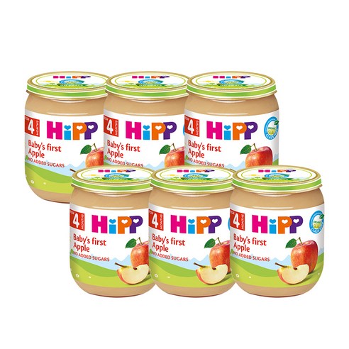힙 유기농 과일 병이유식 125g, 사과맛, 6개