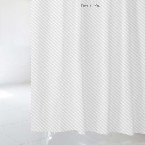 디자인수풀 북유럽 스타일 샤워커튼 + 플라스틱 고리 12p + 화이트 커튼봉 풀세트, sc587(샤워커튼)