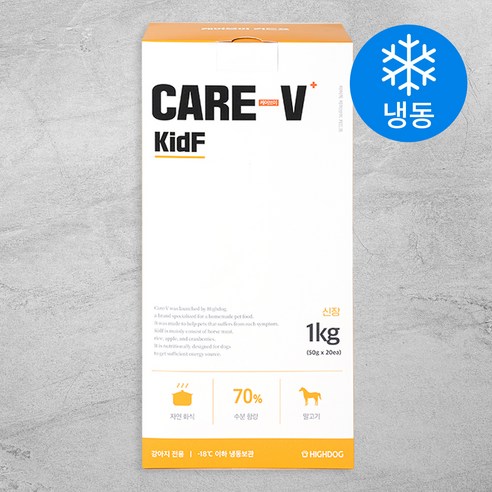 하이독 생후 3개월령 이상 강아지 케어브이 키드프 냉동 화식사료, 곡류, 50g, 20개