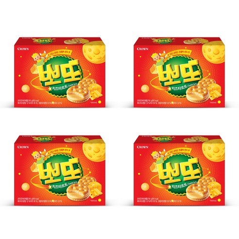 크라운 뽀또 치즈타르트 샌드, 161g, 4개