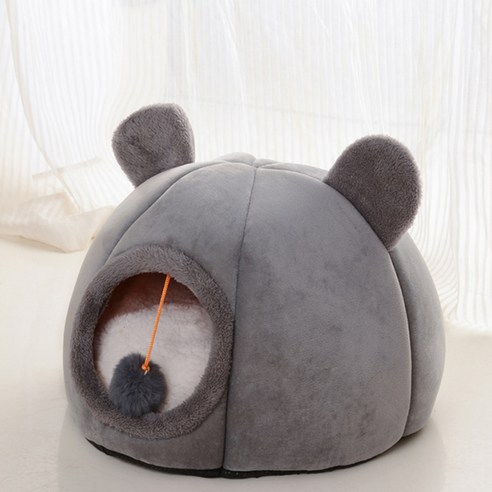 데이소이 고양이 심플 곰돌이 모양 숨숨집, 그레이 베어, 1개
