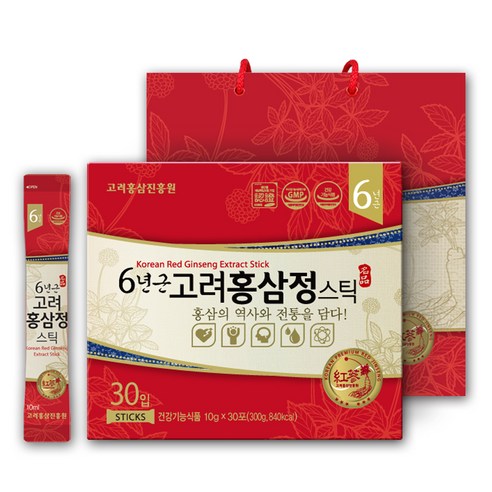 고려홍삼진흥원 6년근 홍삼정 스틱 컴팩트 + 쇼핑백, 300g, 1개