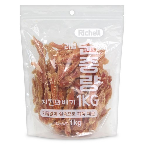 리첼 순중량 강아지간식 1kg, 치킨꽈배기, 1개