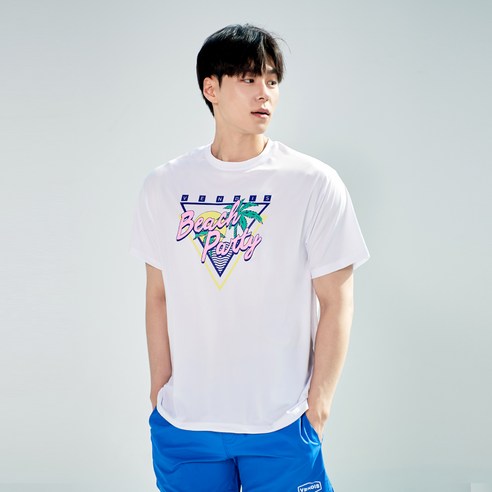벤디스 남성용 트레이션 래쉬가드 세트 Z023, 화이트(상의), 블루(하의)