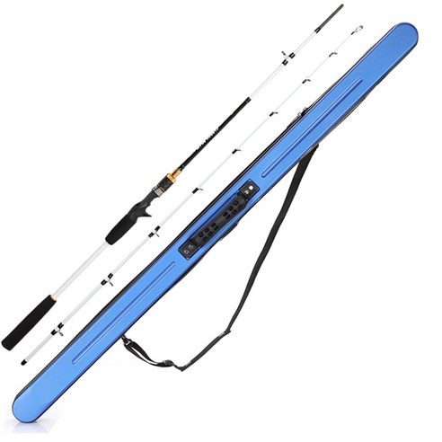 히트몬스터 카본브레인 루어 낚싯대 C662M + 로드케이스 세트, 블루