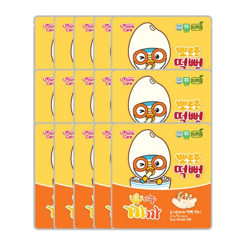 프로엠 유기농 까까 뽀로로 떡뻥 백미 과자 10g, 15개, 백미맛