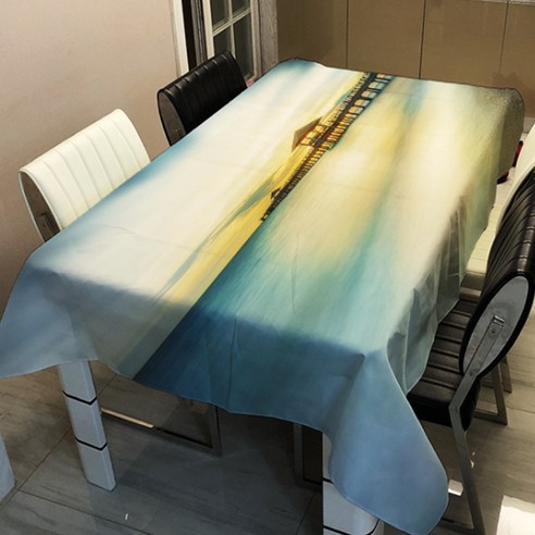 알럽홈 랜드 스케이프 프린팅 스퀘어 홈 테이블 커버, TYPE18, 100 x 140 cm