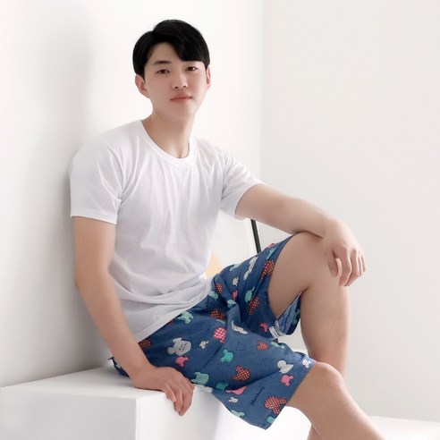 테라우드 남성용 레이온 5부 파자마 잠옷 바지