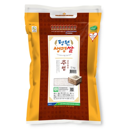 청원생명농협 청원생명쌀 추청, 1개, 5kg(상등급)