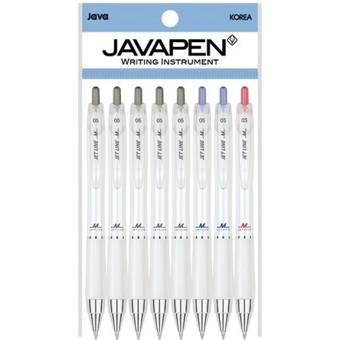 자바펜 제트라인M 저중심 볼펜 0.5mm 블랙 5p + 블루 2p + 레드 세트, 혼합색상, 1세트