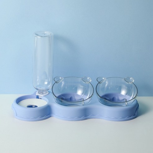 다독임 반려동물 심플 사료 물 그릇, 블루, 1개