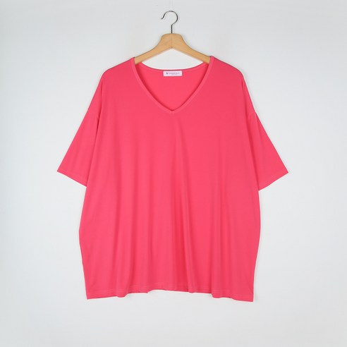 핑크시슬리 여성용 알래스카 ICE 루즈핏 브이넥 롱 반팔 티셔츠