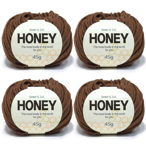 니뜨 허니 뜨개실 45g x 4p, 123 윌넛브라운