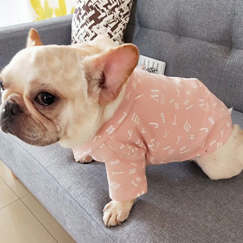 강아지 우리 강쥐도 쾌남 쿨걸 패턴 셔츠, 핑크