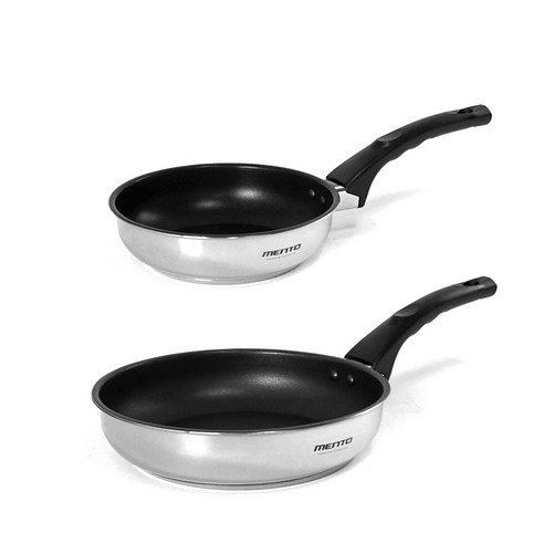 키친아트 멘토 열센서 인덕션 후라이팬 2종 세트, 혼합색상, 20cm + 24cm