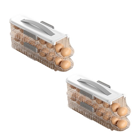 블럭마트 손잡이 롤링 계란케이스 싱글 2단, 화이트