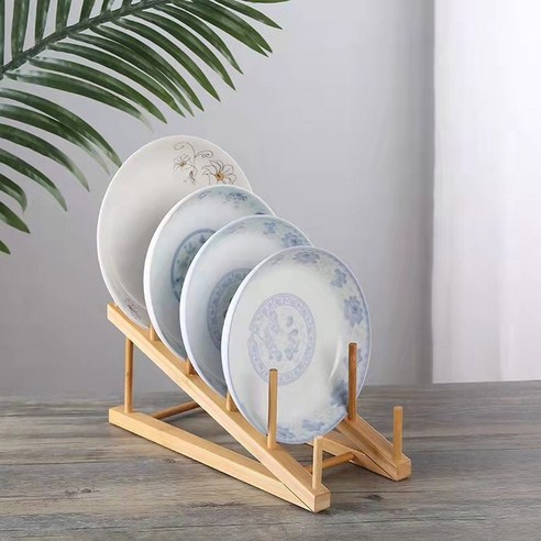 모나코올리브 원목 접시꽂이 삼각대, 우드, 1개