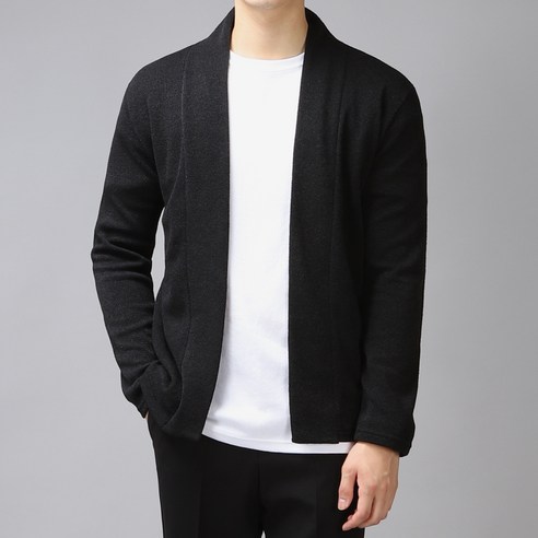 더맨쉽 남성용 데일리 오픈 숄 베이직 가디건 DLTGT23013