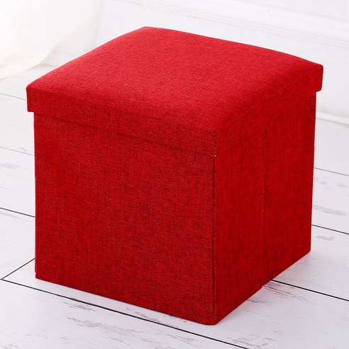 스윗조이 린넨 폴딩 수납 의자 정사각, 빨강색
