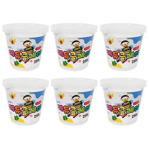 토단교재 에듀클레이 6p, 하양, 250g, 6개