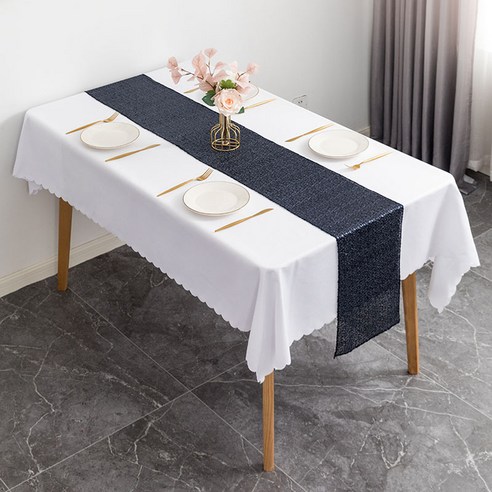 아티홈 반짝이 스팽글 테이블 플래그 러너, 네이비, 30 x 140 cm