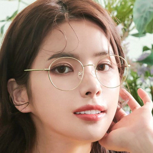 멜라크메 동글이 타원형 메탈 울템 다리 블루라이트 청광 차단 안경