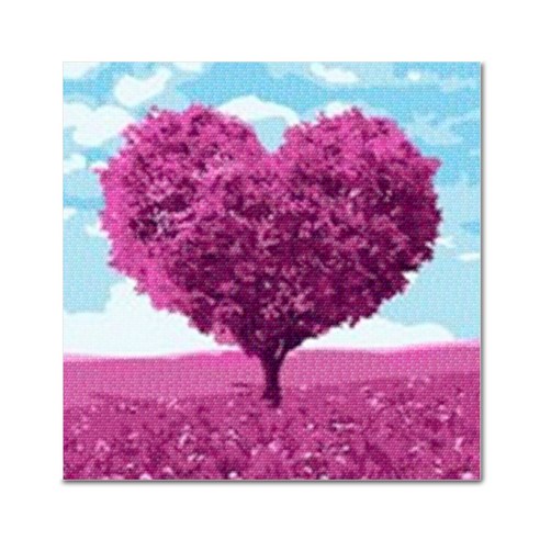 아디코 DIY 보석십자수 핑크하트나무 25 x 25 cm BE20, 혼합색상, 1개