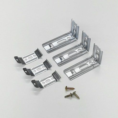 더원홈데코 롤 블라인드 설치 부속 ㄱ자 브라켓 6.8 x 3.7 x 2.7 cm + 스냅 5.6 x 2 cm + 목재 피스 19mm 세트, 3세트, 메탈