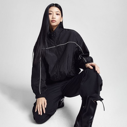 미쏘 여성용 하이넥 나일론 점퍼