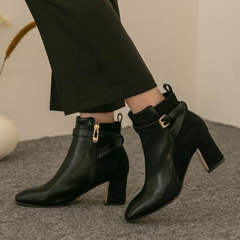 분홍코끼리 원모어 골드 앵클부츠 6cm