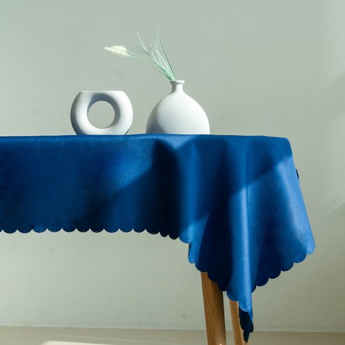 쉐리엘 깔끔한 구김방지 테이블보, 정사각(160 x 160 cm), 네이비, 1개