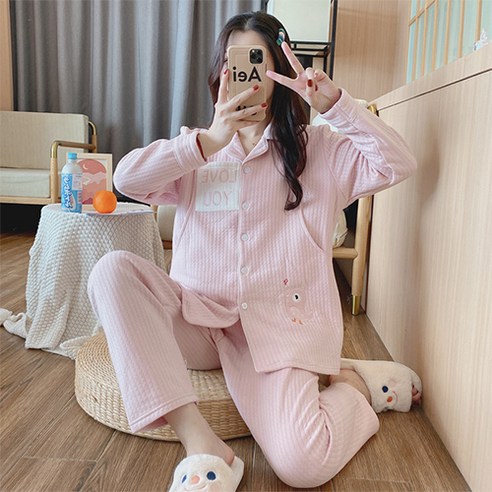민성컴퍼니 두툼한 출산 임산부 잠옷 상하세트