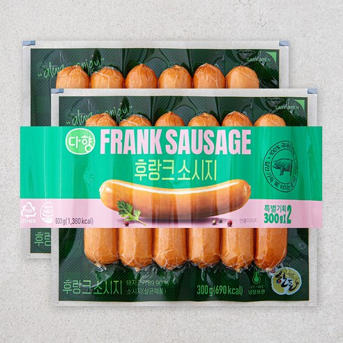 다향오리 후랑크 소시지, 300g, 2개